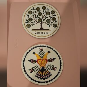 Vintage Hex Sign | Double Eagle and Heart Hex | Pennsylvania Dutch Folk Art Wall